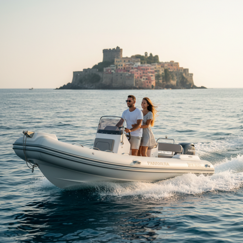 Escursione in gommone a Bacoli con vista sul Castello di ischia