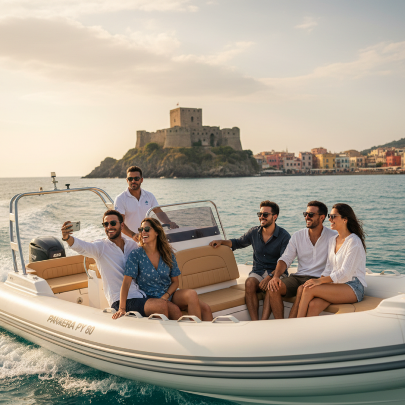 Escursione in gommone a Bacoli con vista sul Castello di ischia
